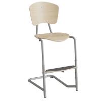 Stol Femman 3761, birk laminat med alugr&aring;t stel og fodplade