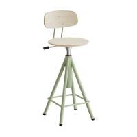 Taburet Atlas 2119, med hvidpigmenteret egelaminat, gr&oslash;nt stel