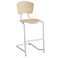 Stol Femman 3761, birk fin&eacute;r med hvidt stel og fodst&oslash;tte