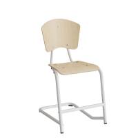 Stol Fyran 3751, Birk fin&eacute;r, hvide ben