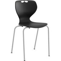 Stol Tarris, sort s&aelig;de med alugr&aring;t stel