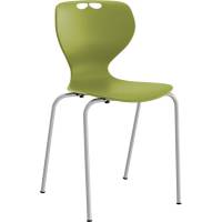 Stol Tarris, oliven s&aelig;de med alugr&aring;t stel