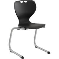 Stol Tarris Junior, sort s&aelig;de med alugr&aring;t C-stel