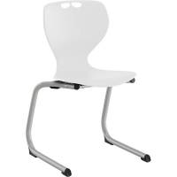 Stol Tarris Junior, hvidt s&aelig;de med alugr&aring;t C-stel