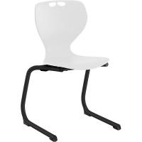 Stol Tarris Junior, hvidt s&aelig;de med sort C-stel