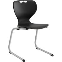 Stol Tarris, sort s&aelig;de med alugr&aring;t C-stel