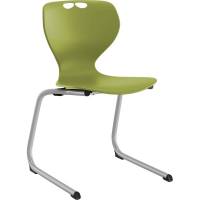 Stol Tarris, oliven s&aelig;de med alugr&aring;t C-stel