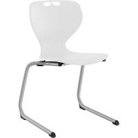 Stol Tarris, hvidt s&aelig;de med alugr&aring;t C-stel