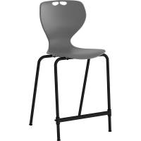 Stol Tarris Junior High, gr&aring;t s&aelig;de med sort stel