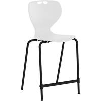 Stol Tarris Junior High, hvidt s&aelig;de med sort stel