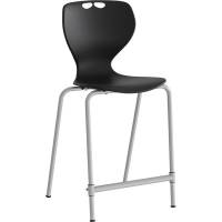 Stol Tarris Junior High, sort s&aelig;de med alugr&aring;t stel