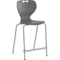 Stol Tarris Junior High, gr&aring;t s&aelig;de med alugr&aring;t stel