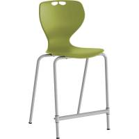 Stol Tarris Junior High, oliven s&aelig;de med alugr&aring;t stel