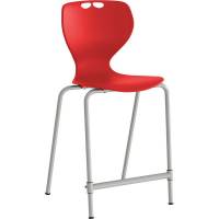 Stol Tarris Junior High, r&oslash;dt s&aelig;de med alugr&aring;t stel