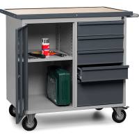 V&aelig;rkstedsvogn SMV med skab og 5 skuffer, RAL7004/7024