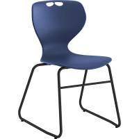 Stol Tarris, bl&aring;t s&aelig;de med sort lukket stel