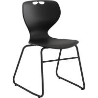 Stol Tarris, sort s&aelig;de med sort lukket stel