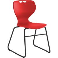 Stol Tarris, r&oslash;dt s&aelig;de med sort lukket stel