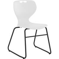 Stol Tarris, hvidt s&aelig;de med sort lukket stel