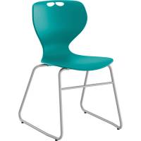 Stol Tarris, turkis s&aelig;de med alugr&aring;t lukket stel