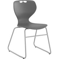 Stol Tarris, gr&aring;t s&aelig;de med alugr&aring;t lukket stel