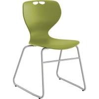 Stol Tarris, oliven s&aelig;de med alugr&aring;t lukket stel