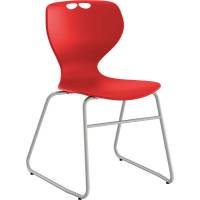 Stol Tarris, r&oslash;dt s&aelig;de med alugr&aring;t lukket stel