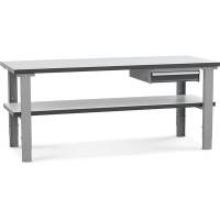 Fileb&aelig;nk 1500x800 mm inkl. enkeltskuffe og underhylde