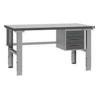 Fileb&aelig;nk 1500x800 mm inkl. skuffesektion (3 skuffer)