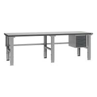 Fileb&aelig;nk 2500x800 mm inkl. skuffesektion (3 skuffer)