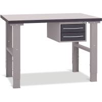 Fileb&aelig;nk 1200x800 mm inkl. skuffesektion (2 skuffer)