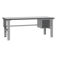 Fileb&aelig;nk 2000x800 mm inkl. skuffesektion (3 skuffer)