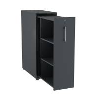 Towerskab DNA A9 Venstre, Antracit med alugr&aring;t h&aring;ndtag