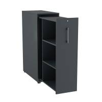 Towerskab DNA A9 Venstre, Antracit med alugr&aring;t h&aring;ndtag