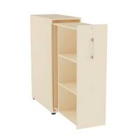 Towerskab DNA A9 Venstre, Birk med alugr&aring;t h&aring;ndtag