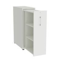 Towerskab DNA A9 Venstre, Hvid med alugr&aring;t h&aring;ndtag