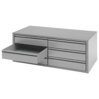 Skuffesektion med 6 skuffer til GBP v&aelig;rkt&oslash;jsskab, RAL7004