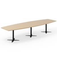 Konferencebord DNA, Eg 3800x1200 mm b&aring;dformet, Sort understel