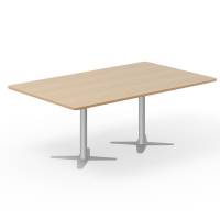 Konferencebord DNA, Eg 2000x1200 mm rektangul&aelig;rt, Alugr&aring;t understel