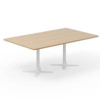 Konferencebord DNA, Eg 2000x1200 mm rektangul&aelig;rt, Hvidt understel