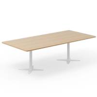 Konferencebord DNA, Eg 2600x1200 mm rektangul&aelig;rt, Hvidt understel