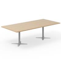 Konferencebord DNA, Eg 2600x1200 mm rektangul&aelig;rt, Alugr&aring;t understel