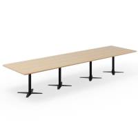 Konferencebord DNA, Eg 4400x1200 mm rektangul&aelig;rt, Sort understel