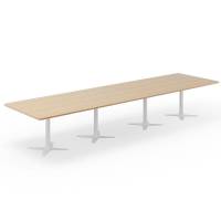 Konferencebord DNA, Eg 4400x1200 mm rektangul&aelig;rt, Hvidt understel