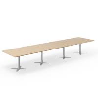 Konferencebord DNA, Eg 5000x1200 mm rektangul&aelig;rt, Alugr&aring;t understel