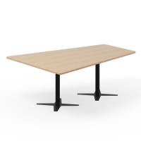 Konferencebord DNA, Eg 2000x1425 mm trapezformet, Sort understel