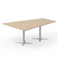 Konferencebord DNA, Eg 2000x1425 mm trapezformet, Alugr&aring;t understel