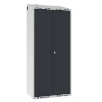 Garderobeskab POL, skr&aring;t tag og antracit d&oslash;re