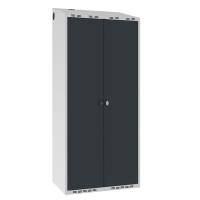 Garderobeskab POL, skr&aring;t tag og antracit d&oslash;re