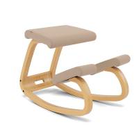 Variable kn&aelig;stol Beige/Lys brun ask